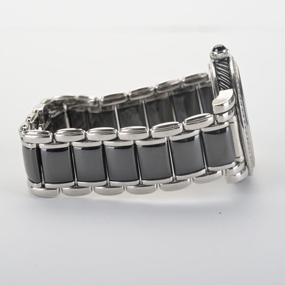 David Yurman T727-M Black Diamond Ceramic Steel 38mm Watch - Picture 8 of 12